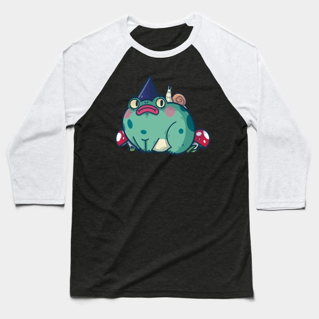 Forest frog Baseball T-Shirt by lunaticpark
